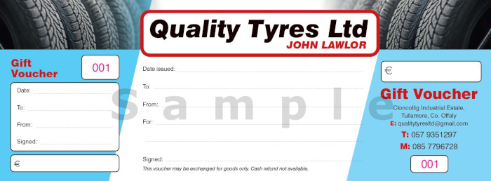 Quality Tyres Gift Voucher Tullamore
